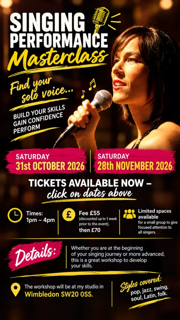 singing workshop wimbledon, classes courses